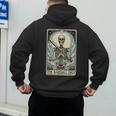 Retro Skeleton Baseball Dad Tarot Card Halloween Sport Lover Men's Hoodie Back Print