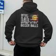 Softball Dad Like A Baseball Dad Retro US Flag Father's Day Men's Hoodie Back Print Softball Dad Like A Baseball Dad Retro US Flag Father's Day Men's Hoodie Back Print