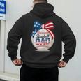 Vintage Baseball Dad Patriotic USA Flag 4th Of July Fathers Men's Hoodie Back Print