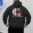Vintage Baseball Fan I Yell Because I Care Baseball Dads Men's Hoodie Back Print Vintage Baseball Fan I Yell Because I Care Baseball Dads Men's Hoodie Back Print