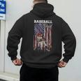 Vintage USA Flag Baseball Player Proud Baseball Dad Men's Hoodie Back Print Vintage USA Flag Baseball Player Proud Baseball Dad Men's Hoodie Back Print