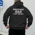 World's Best Dad Just Ask Me Baseball Dad Father's Day Men's Hoodie Back Print World's Best Dad Just Ask Me Baseball Dad Father's Day Men's Hoodie Back Print