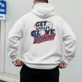 Baseball Dad Coach Training Saying Get Your Glove Down Premium Men's Hoodie Back Print