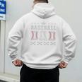 Baseball Dad Father's Day Baseball Father Retro Vintage Premium Men's Hoodie Back Print