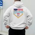 Baseball Dad Ice Cream Drip Father American Flag 4th Of July Men's Hoodie Back Print
