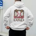 Baseball Dad Leopard Proud Ball Dad Game Day Men's Hoodie Back Print