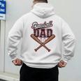 Baseball Dad Vintage Father's Day Family Humor Sport Lovers Men's Hoodie Back Print