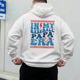 In My Baseball Papa Era Groovy Baseball Dad Family Matching Raglan Baseball Tee Men's Hoodie Back Print In My Baseball Papa Era Groovy Baseball Dad Family Matching Raglan Baseball Tee Men's Hoodie Back Print