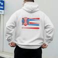 Best Dad Coach Ever Baseball Dad American Flag 4th Of July Premium Men's Hoodie Back Print