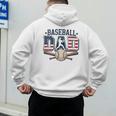 Patriotic Baseball Dad USA Flag American 4th Of July Men's Hoodie Back Print Patriotic Baseball Dad USA Flag American 4th Of July Men's Hoodie Back Print