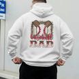 Retro Baseball Dad Leopard Proud Ball Dad Men's Hoodie Back Print Retro Baseball Dad Leopard Proud Ball Dad Men's Hoodie Back Print