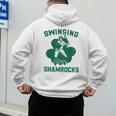 Shamrock Baseball Dad St Patricks Irish Ireland St Paddys Men's Hoodie Back Print