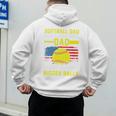 Softball Dad Like A Baseball Dad But Bigger Balls Back Premium Men's Hoodie Back Print