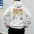Vintage Baseball Dad Coaching My Kids One Pitch At A Time Men's Hoodie Back Print Vintage Baseball Dad Coaching My Kids One Pitch At A Time Men's Hoodie Back Print