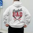 Vintage Baseball Dad Daddy Father's Day Baseball Players Men's Hoodie Back Print