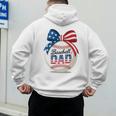 Vintage Baseball Dad Patriotic USA Flag 4th Of July Fathers Premium Men's Hoodie Back Print