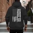 Baseball Dad American Flag Grunge Retro Vintage Father Men's Hoodie Back Print Baseball Dad American Flag Grunge Retro Vintage Father Men's Hoodie Back Print