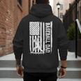 Baseball Dad American Flag Papa Daddy Happy Father's Day Men's Hoodie Back Print
