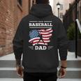 Baseball DAD American Flag Patriotic Father's Day Men's Hoodie Back Print Baseball DAD American Flag Patriotic Father's Day Men's Hoodie Back Print
