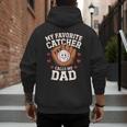 Baseball Dad Father's Day Catcher Men Men's Hoodie Back Print