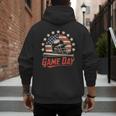 Baseball Dad Game Day USA Flag Men's Hoodie Back Print