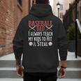 Baseball Dad Hit And Steal Ballpark Father Men's Hoodie Back Print Baseball Dad Hit And Steal Ballpark Father Men's Hoodie Back Print