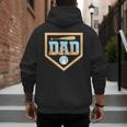 Baseball Dad Ice Cream Drip Home Plate Bat Cool Fathers Day Men's Hoodie Back Print