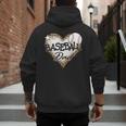 Baseball Dad Leopard Heart Baseball Lover Men's Hoodie Back Print