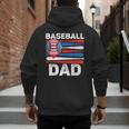Baseball Dad For Men American Flag 4th Of July Fathers Day Men's Hoodie Back Print