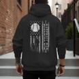 Baseball Dad Silhouette Bat Flag Stars Men's Hoodie Back Print Baseball Dad Silhouette Bat Flag Stars Men's Hoodie Back Print