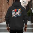 Baseball Dad Sports Fan Father Dada Men Baseball Fathers Day Men's Hoodie Back Print