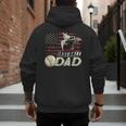 Baseball Dad US Flag For Dad Men Patriotic Fathers Day Men's Hoodie Back Print