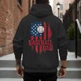 Baseball Dad USA American Flag 4th Of July Men's Hoodie Back Print Baseball Dad USA American Flag 4th Of July Men's Hoodie Back Print