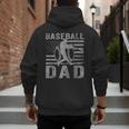 Baseball Dad USA American Flag Father's Day Men Men's Hoodie Back Print Baseball Dad USA American Flag Father's Day Men Men's Hoodie Back Print