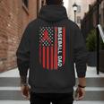 Baseball Dad Usa American Flag Patriotic Dad Father's Day Men's Hoodie Back Print