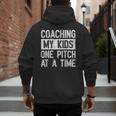 Baseball Dad Vintage Coaching My Kids One Pitch At A Time Men's Hoodie Back Print Baseball Dad Vintage Coaching My Kids One Pitch At A Time Men's Hoodie Back Print