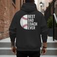 Best Baseball Dad Coach Ever Retro Father Baseball Coach Dad Men's Hoodie Back Print Best Baseball Dad Coach Ever Retro Father Baseball Coach Dad Men's Hoodie Back Print