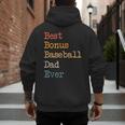 Best Bonus Baseball Dad Ever Softball Stepdad From Daughter Men's Hoodie Back Print