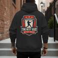 The Best Seat In The House Bucket Dad Baseball Dad Men's Hoodie Back Print