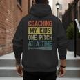 Coaching My Kids One Pitch At A Time Vintage Baseball Dad Men's Hoodie Back Print Coaching My Kids One Pitch At A Time Vintage Baseball Dad Men's Hoodie Back Print