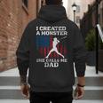 I Created Monster She Calls Me Dad Baseball Dad Men's Hoodie Back Print I Created Monster She Calls Me Dad Baseball Dad Men's Hoodie Back Print