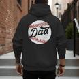 Dad Baseball Ball Vintage Groovy Baseball Daddy Fathers Day Men's Hoodie Back Print Dad Baseball Ball Vintage Groovy Baseball Daddy Fathers Day Men's Hoodie Back Print