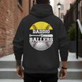 Daddio Of Ballers Softball Baseball Dad Men's Hoodie Back Print