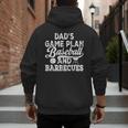 Dad's Game Plan Baseball & Barbecues Baseball Dad BBQ Gill Men's Hoodie Back Print Dad's Game Plan Baseball & Barbecues Baseball Dad BBQ Gill Men's Hoodie Back Print