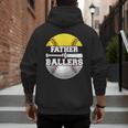 Father Of Ballers Softball Baseball Dad Men's Hoodie Back Print
