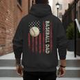 Fathers Day Baseball Dad USA Flag For Dad Men Baseball Men's Hoodie Back Print