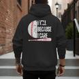 Humor Baseball Fan I Yell Because I Care Baseball Dad Men's Hoodie Back Print
