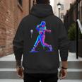 Ice Cream Drip Melting Baseball Bat Player Baseball Dad Men's Hoodie Back Print