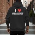 I Love Baseball Dads Awesome Little League Tees Spring Ball Men's Hoodie Back Print