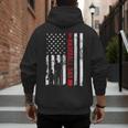 Proud Baseball Dad American Flag Sports Father Day Men's Hoodie Back Print
